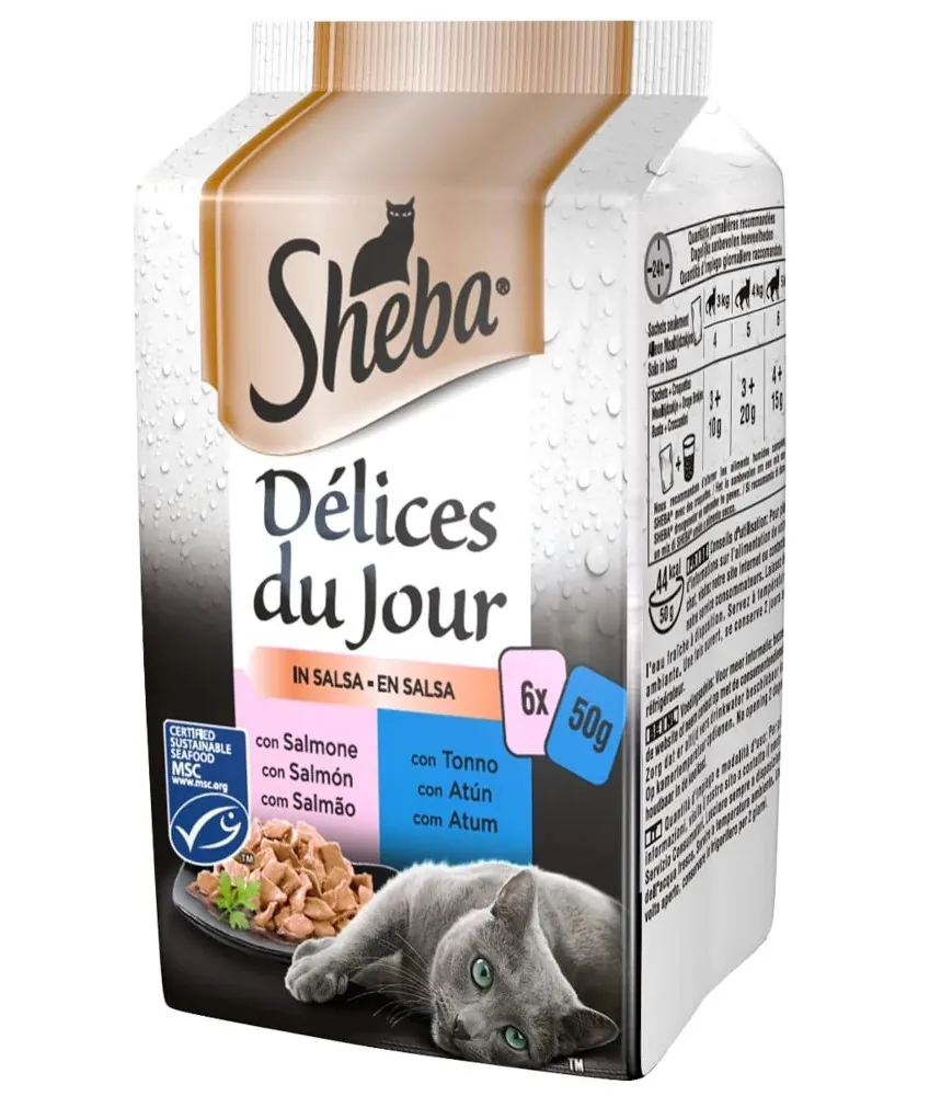 Sheba ddj tonno e salmone salsa 6x50 gr