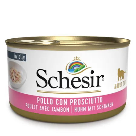 Schesir gatto pollo e prosciutto jelly lattina 70 gr