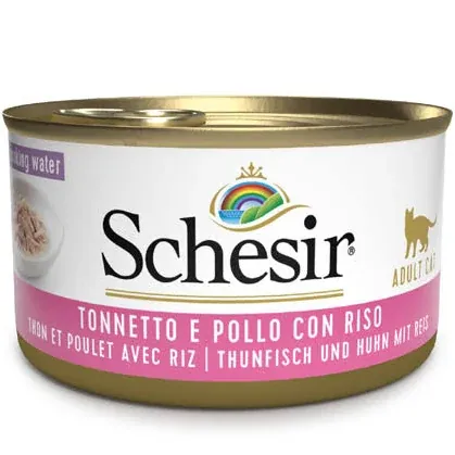 Schesir gatto tonnetto e alicette in brodo lattina 85 gr