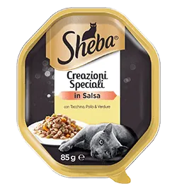Sheba creazioni tacchinino e pollo in salsa 85 gr
