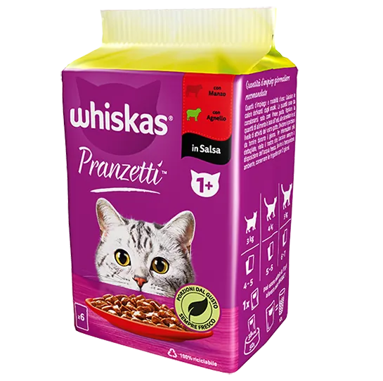 Whiskas pranzetti carni miste 6 x 50 gr