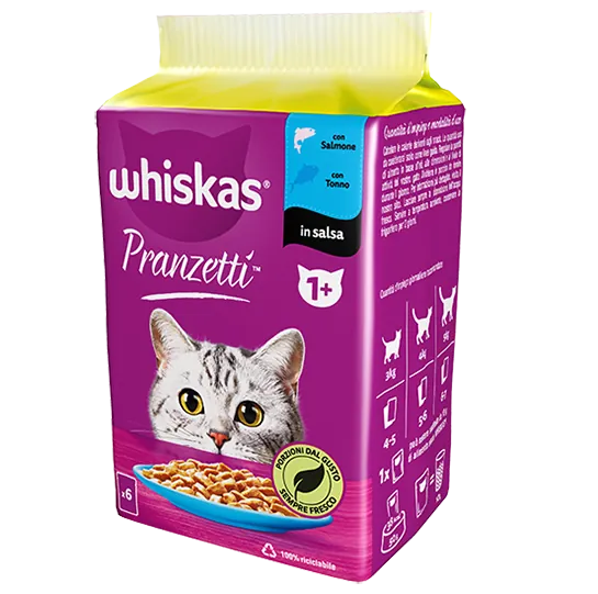 Whiskas pranzetti pesce in salsa 6 x 50 gr