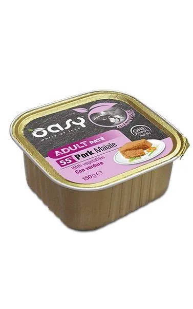 Oasy dog grain free adult maiale e verdure vaschetta 150 gr