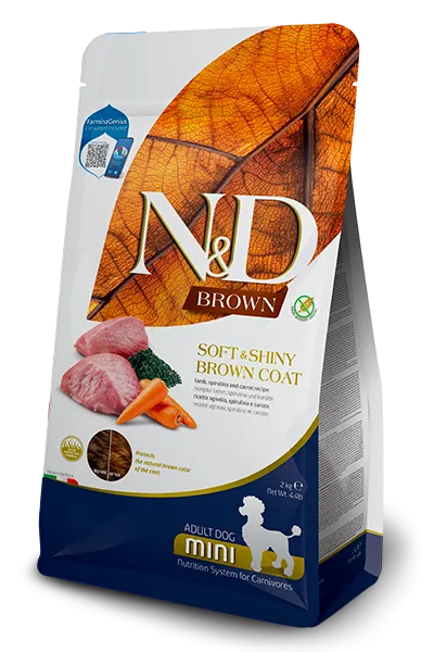 N&d cane brown agnello carota e spirulina adult mini 5 kg
