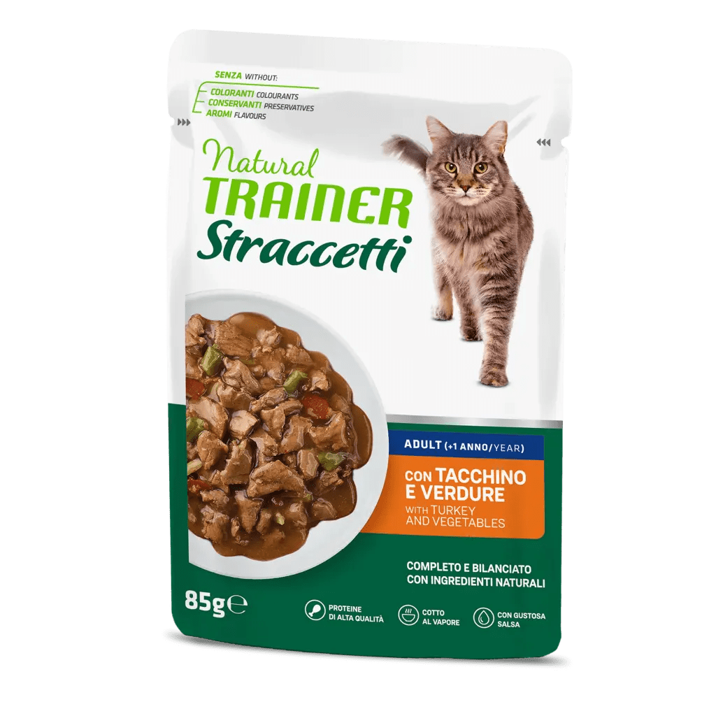 Trainer natural cat straccetti adult tacchino bustina 85 gr