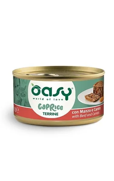 Oasy cat caprice terrina manzo e carote lattina 85 gr