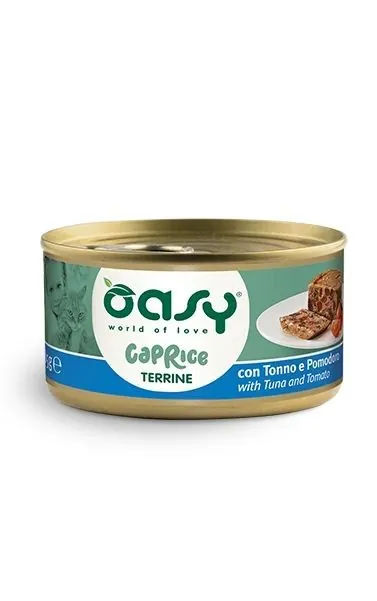 Oasy cat caprice terrina tonno e pomodoro lattina 85 gr