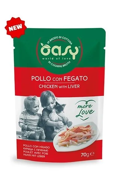 Oasy cat more love pollo e fegato bustina 70 gr