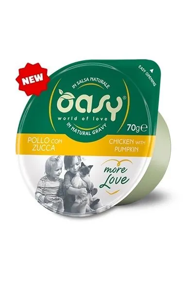 Oasy cat more love pollo e zucca cup 70 gr