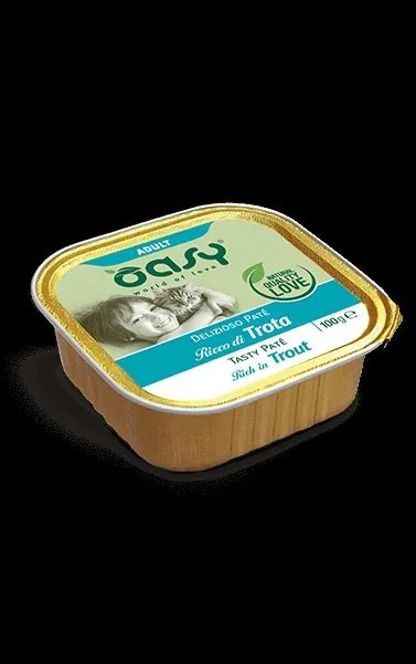 Oasy cat pate' adult trota vaschetta 100 gr