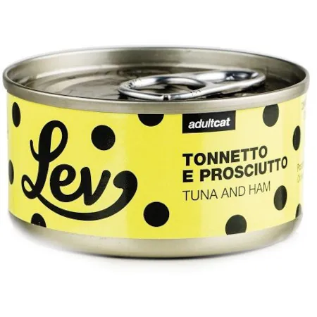 Lev gatto tonnetto e prosciutto lattina 70 gr