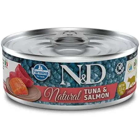 Nd cat natural tonno e salmone 140 gr