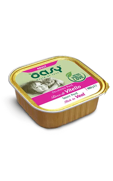 Oasy cat pate' vitello vaschetta 100 gr