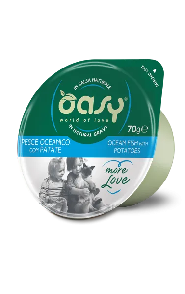 Oasy cat more love pesce oceanico e patate cup 70 gr
