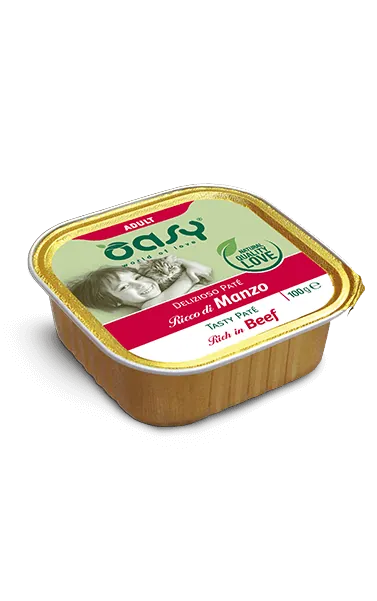 Oasy cat pate' manzo vaschetta 100 gr