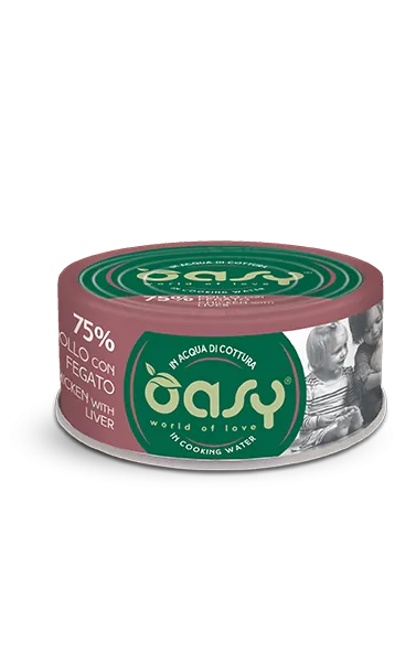 Oasy cat more love pollo e fegato lattina 70 gr