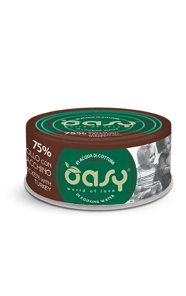 Oasy cat more love pollo e tacchino lattina 70 gr