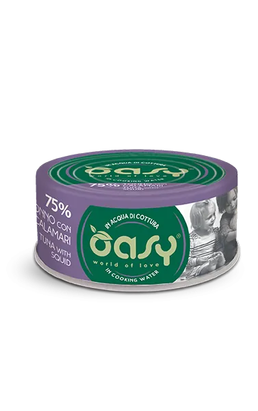 Oasy cat more love tonno e calamari lattina 70 gr