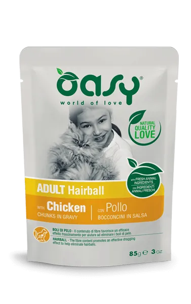 Oasy cat bocconcini hairball bustina 85 gr
