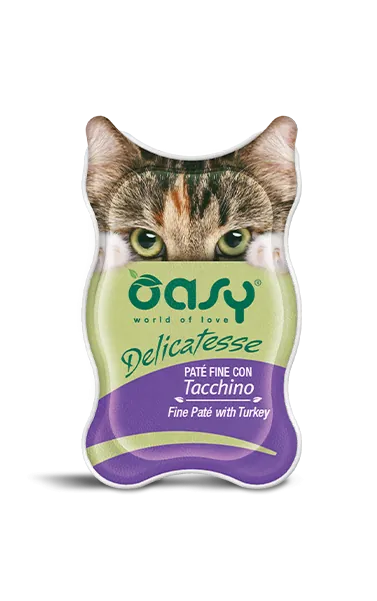 Oasy cat delicatesse pate' tacchino vaschetta 85 gr