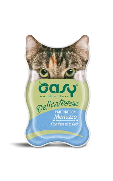 Oasy cat delicatesse pate' merluzzo vaschetta 85 gr