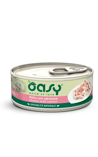 Oasy cat pollo e salmone lattina 150 gr