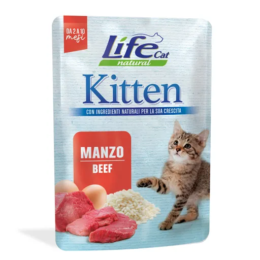 Life cat kitten manzo bustina 70 gr