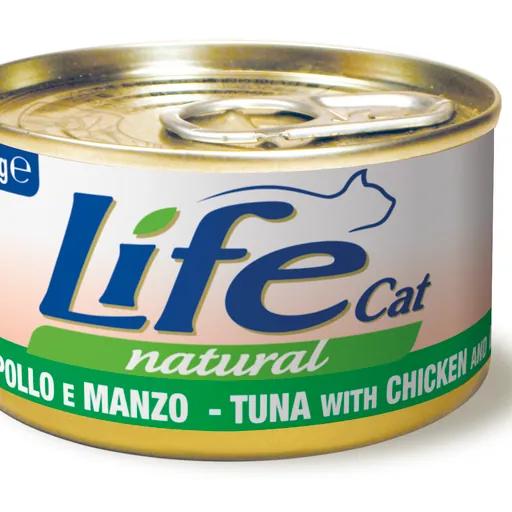 Life cat tonno pollo e manzo lattina 85 gr