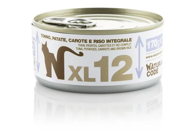 Natural code gatto tonno patate carote e riso lattina 170 gr