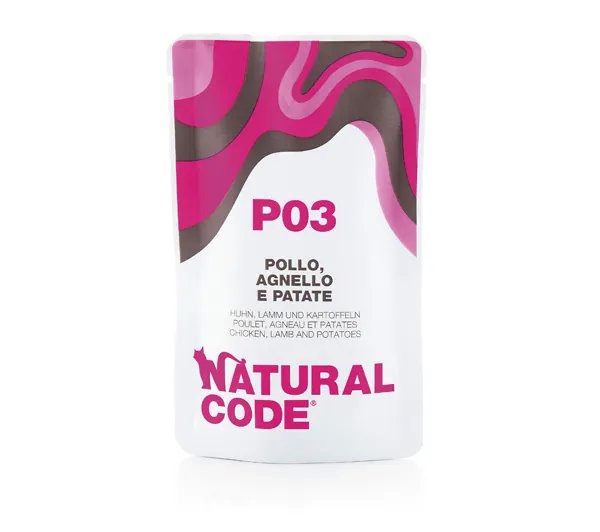 Natural code gatto pollo agnello e patate bustina 70 gr