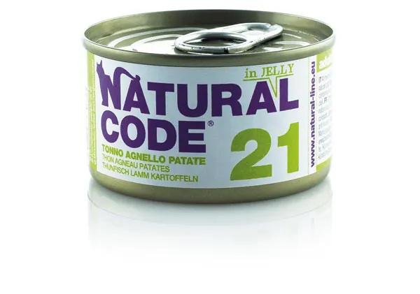 Natural code gatto tonno agnello e patate jelly lattina 85 gr