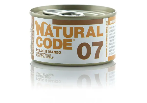 Natural code gatto pollo e manzo lattina 85 gr