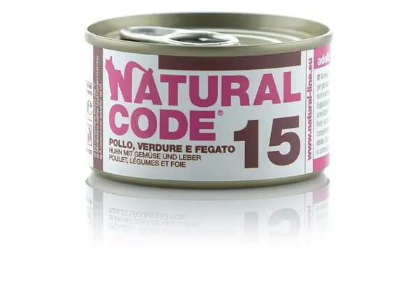 Natural code gatto pollo verdure e fegato lattina 85 gr