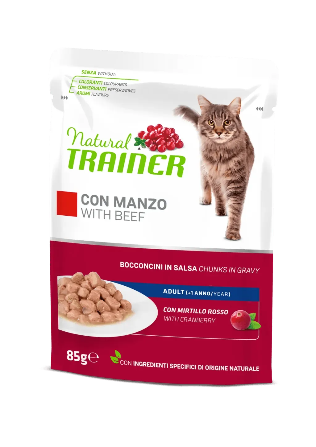 Trainer natural cat multipack adult manzo 4 bustine 85 gr