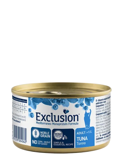 Exclusion cat mediterraneo adult tonno lattina 85 gr