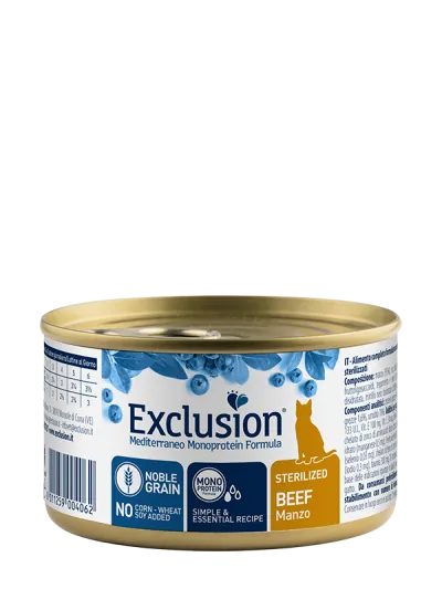 Exclusion cat mediterraneo  sterilized manzo lattina 85 gr