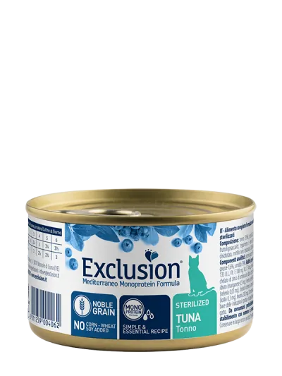Exclusion cat mediterraneo sterilized tonno lattina 85 gr