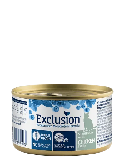 Exclusion cat mediterraneo sterilized 7+ pollo lattina 85 gr