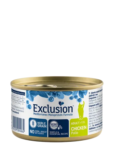 Exclusion cat mediterraneo adult pollo lattina 85 gr