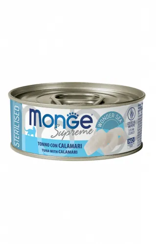 Monge supreme sterilized tonno e calamari lattina 80 gr