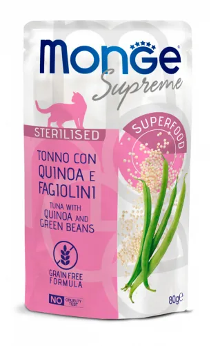 Monge supreme sterilized tonno quinoa e fagioli bustina 80 gr