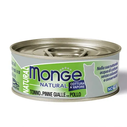 Monge cat natural tonno e pollo lattina 80 gr