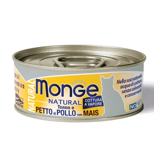 Monge cat natural pollo e mais lattina 80 gr