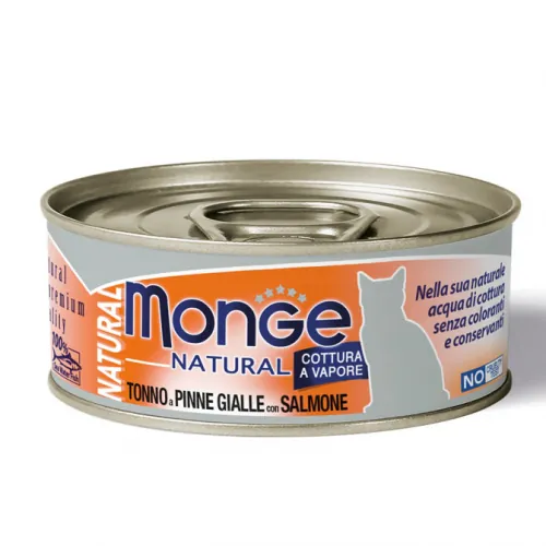 Monge cat natural tonno e salmone lattina 80 gr