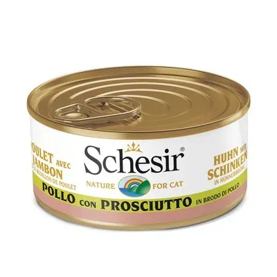 Schesir gatto pollo e prosciutto in brodo lattina 70 gr