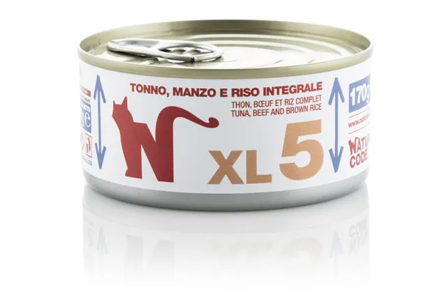 Natural code gatto tonno manzo e riso lattina 170 gr