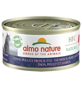 Hfc cat natural tonno pollo e prosciutto lattina  70 gr