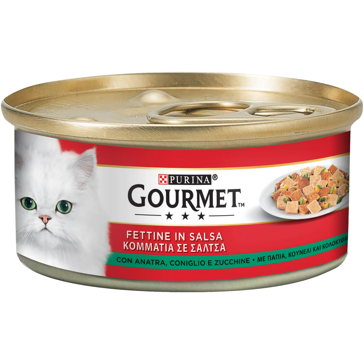 Gourmet fettine in salsa con anatra coniglio e zucchine 195 gr