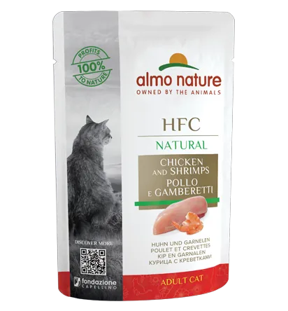 Hfc cat natural pollo e gamberetti bustina 55 gr