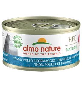 Hcf cat natural tonno pollo e formaggio lattina 70 gr